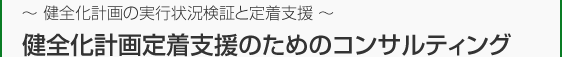 ~健全化計画の実行状況検証と定着支援~ 健全化計画定着支援のためのコンサルティング ~健全化計画の実行状況検証と定着支援~ 健全化計画定着支援のためのコンサルティング